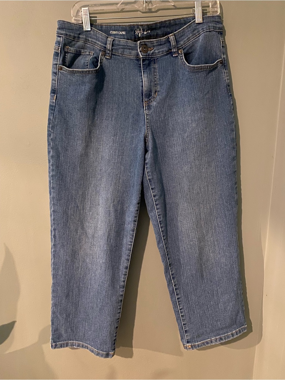 Style & Co. Mid Wash Blue Curvy Capris